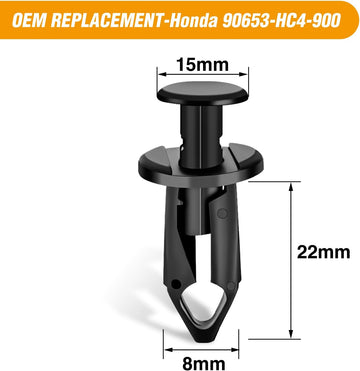 50 Pcs Fender Clips Body Rivets Engine Under Cover Splash Shield Guard Clips for Honda 90653-HC4-900, GM 21075686 7661855